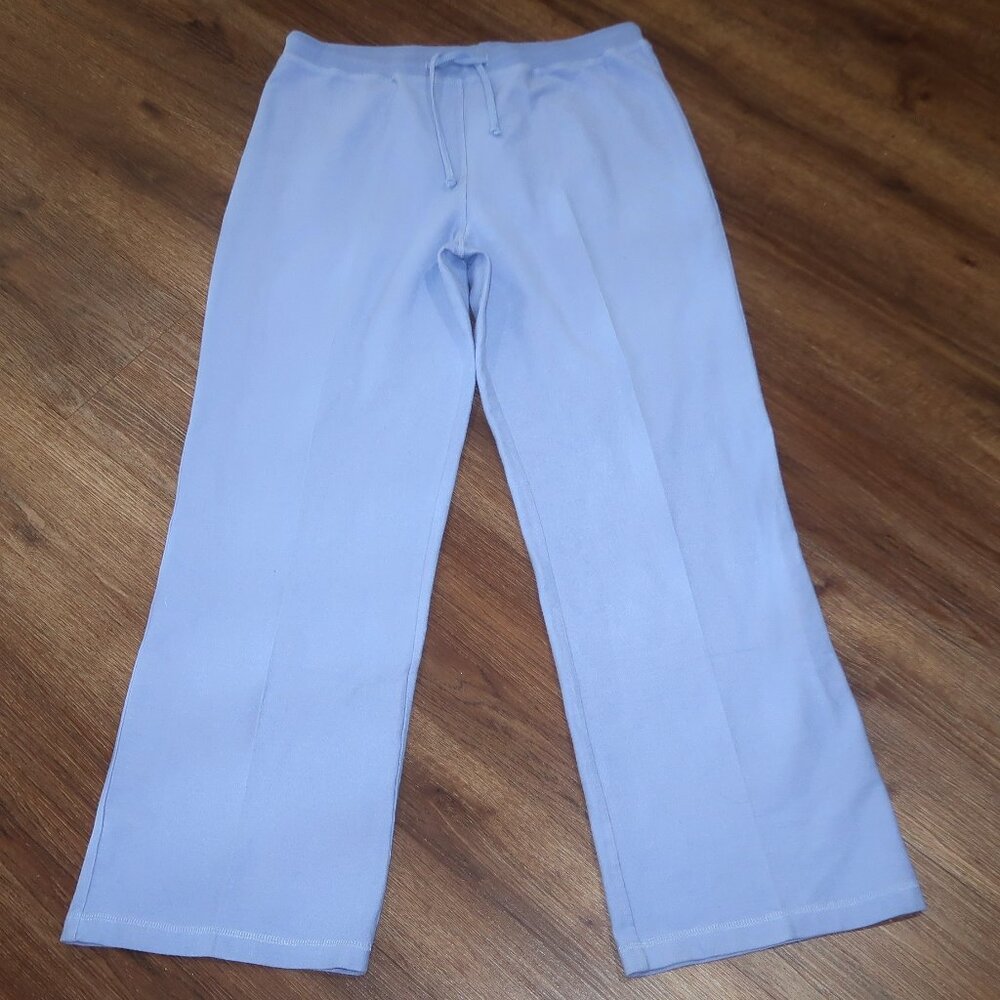 Womens Coldwater Creek Periwinkle Blue Casual Terry Knit Pants Sweats sz Large L